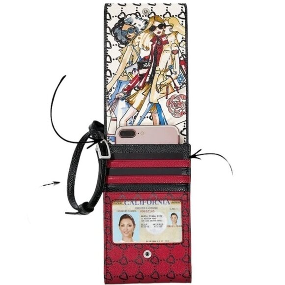 Brighton Crossbody Allure-Merci Phone Organizer Red White Blue... - Picture 3 of 8